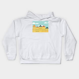 Yellow buildings Kids Hoodie